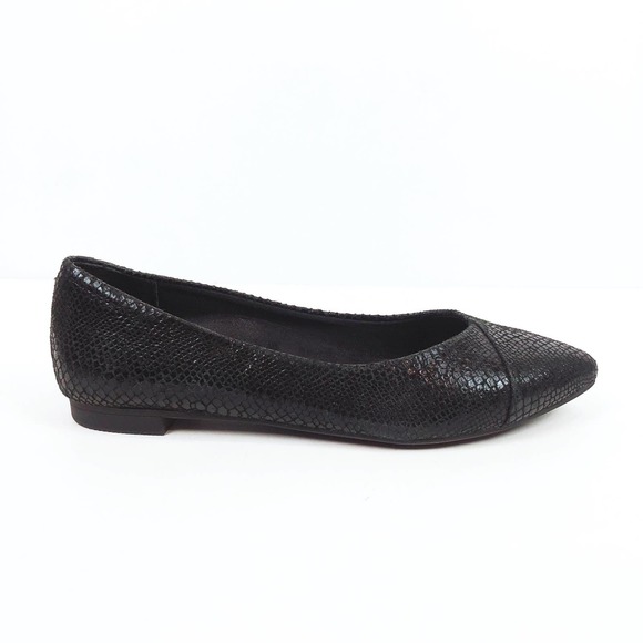 Vionic Black Textured Flats - Picture 1 of 8